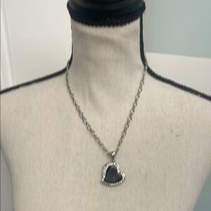 Elegant Silver Heart Pendant Necklace